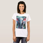 Niedlicher Elefant im Regen T-Shirt (Vorne ganz)