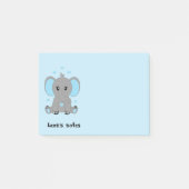 Niedlicher Elefant in blau, kundenspezifisch Post-it Klebezettel (Vorderseite)