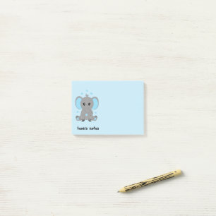 Niedlicher Elefant in blau, kundenspezifisch Post-it Klebezettel