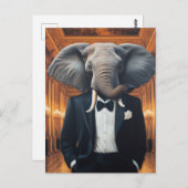 Niedlicher Elefant in einem Tux Postkarte (Vorne/Hinten)