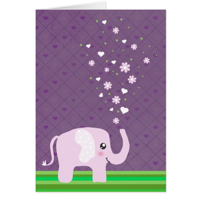 Niedlicher Elefant in girly rosa u. lila (Vorne)
