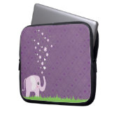 Niedlicher Elefant in girly rosa u. lila Laptopschutzhülle (Vorderseite Links)