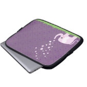 Niedlicher Elefant in girly rosa u. lila Laptopschutzhülle (Vorne Knopf)
