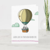 Niedlicher Elefant in Hot-Balloon Viel Glück Farew Karte (Vorderseite)