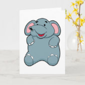 Niedlicher Elefant Karte (Gelbe Blume)