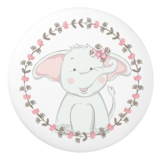 Niedlicher Elefant Keramikknauf (Vorderseite)