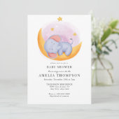 Niedlicher Elefant | Kinderdusche Einladung (Stehend Vorderseite)