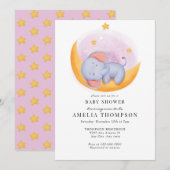 Niedlicher Elefant | Kinderdusche Einladung (Vorne/Hinten)