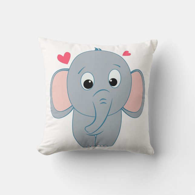 Niedlicher Elefant Kissen (Vorderseite)