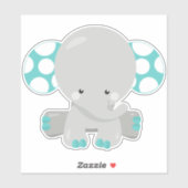 Niedlicher Elefant, Kleiner Elefant - Blau Grau Aufkleber (Blatt)