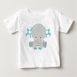 Niedlicher Elefant, Kleiner Elefant - Blau Grau Baby T-shirt