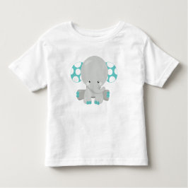 Niedlicher Elefant, Kleiner Elefant - Blau Grau Kleinkind T-shirt