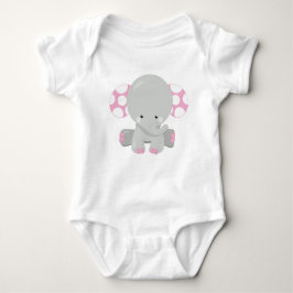 Niedlicher Elefant, kleiner Elefant - rosa grau Baby Strampler