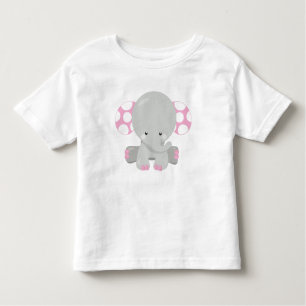 Niedlicher Elefant, kleiner Elefant - rosa grau Kleinkind T-shirt