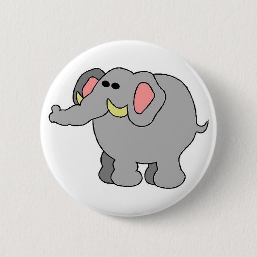 Niedlicher Elefant-Knopf Button (Vorderseite)