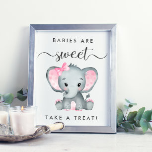 Niedlicher Elefant Leckerei Baby Girl Dusche nehme Poster
