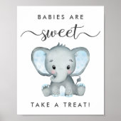 Niedlicher Elefant Leckerei Babydusche nehmen Poster (Vorne)