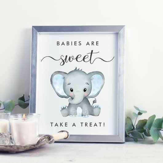 Niedlicher Elefant Leckerei Babydusche nehmen Poster