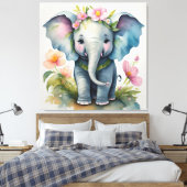 Niedlicher Elefant Leinwanddruck (Insitu (Schlafzimmer))