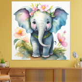 Niedlicher Elefant Leinwanddruck (Insitu (Wohnzimmer))
