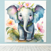 Niedlicher Elefant Leinwanddruck (Insitu (Holzboden))