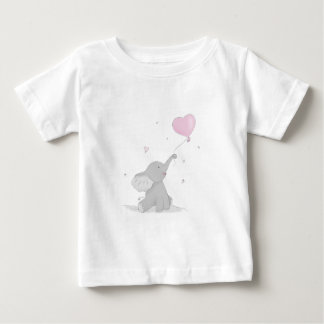 Niedlicher Elefant mit Ballon Baby T-shirt