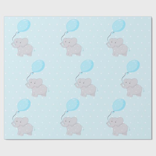 Niedlicher Elefant mit Ballon Geschenkpapier (Flach)