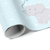 Niedlicher Elefant mit Ballon Geschenkpapier (Rolleneckpunkt)