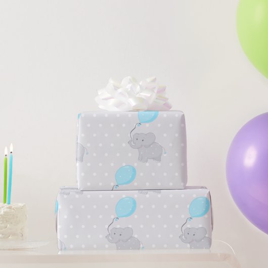 Niedlicher Elefant mit Ballon Geschenkpapier (Partygeschenke)