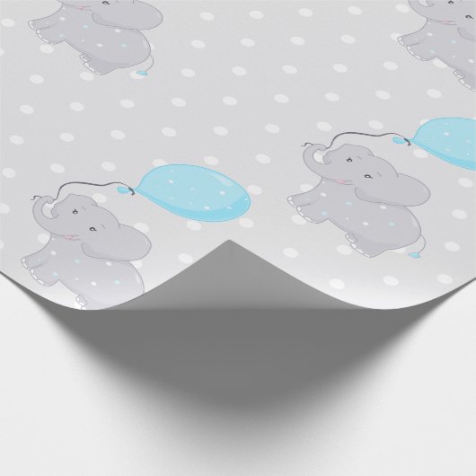Niedlicher Elefant mit Ballon Geschenkpapier (Ecke)