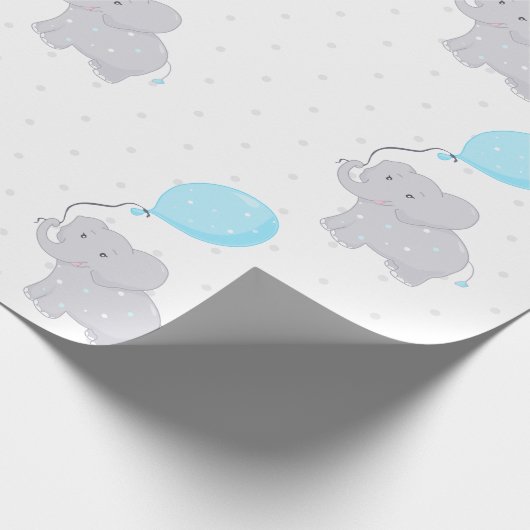 Niedlicher Elefant mit Ballon Geschenkpapier (Ecke)