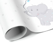 Niedlicher Elefant mit Ballon Geschenkpapier (Rolleneckpunkt)