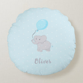 Niedlicher Elefant mit Ballon Rundes Kissen