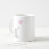 Niedlicher Elefant mit Balloon Baby Dusche Kaffeetasse (Vorderseite Links)