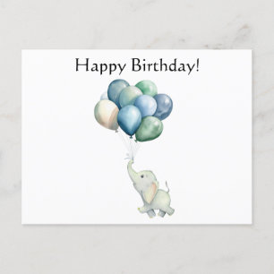 Niedlicher Elefant mit Balloons Postkarte