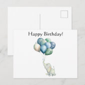 Niedlicher Elefant mit Balloons Postkarte (Vorne/Hinten)