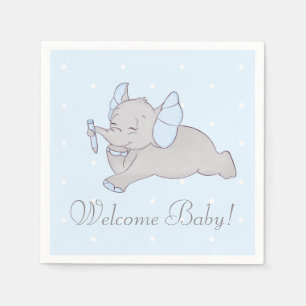 Niedlicher Elefant mit blauem Stift Serviette
