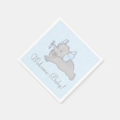 Niedlicher Elefant mit blauem Stift Serviette (Ecke)