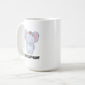 Niedlicher Elefant mit Blume-Headband Kaffeetasse (Vorderseite Links)