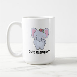 Niedlicher Elefant mit Blume-Headband Kaffeetasse