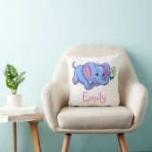 Niedlicher Elefant mit Blume Jungle Tiername Kissen (Stuhl )