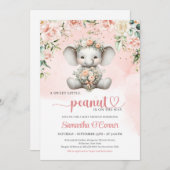 Niedlicher Elefant mit blütigen Blume Einladung (Vorne/Hinten)