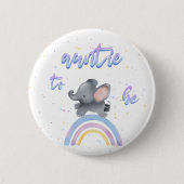 Niedlicher Elefant mit bunten Regenbogen Button (Vorderseite)