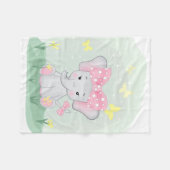 Niedlicher Elefant mit einem rosa Bug in einer Lic Fleecedecke (Vorderseite (Horizontal))