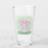 Niedlicher Elefant mit einem rosa Bug in einer Lic Glas (Rückseite)