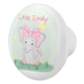 Niedlicher Elefant mit einem rosa Bug in einer Lic Keramikknauf (Rechts)