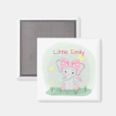 Niedlicher Elefant mit einem rosa Bug in einer Lic Magnet (Vorderseite/Rückseite)