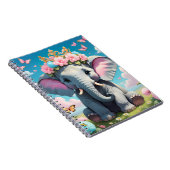 Niedlicher Elefant mit einer Blume Notizblock (Rechte Seite)