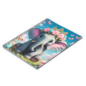 Niedlicher Elefant mit einer Blume Notizblock (Linke Seite)