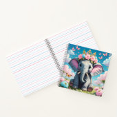 Niedlicher Elefant mit einer Blume Notizblock (Innenseite)